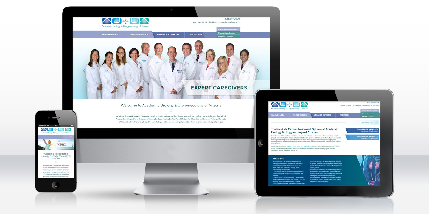 Academic Urology & Urogynecology of Arizona: Responsive Practice Website