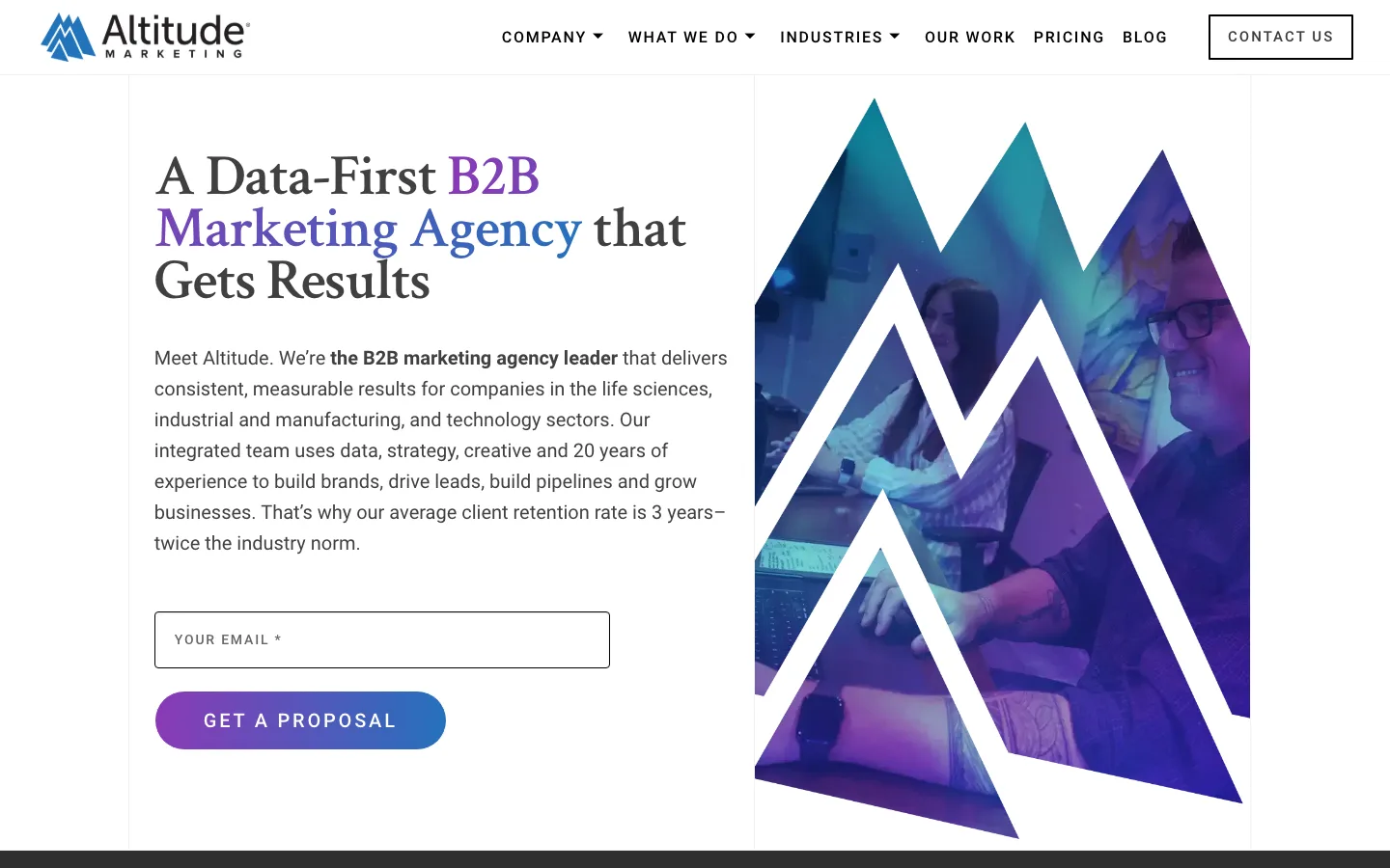 Top of the Altitude Marketing website