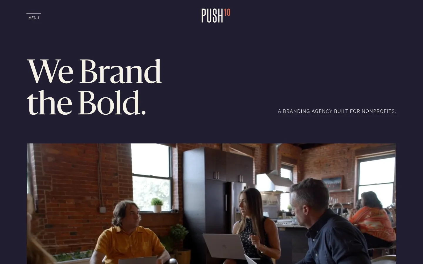Top of the Push10 website