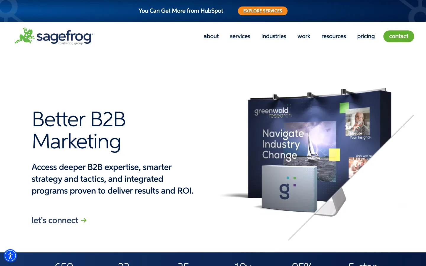 Top of the Sagefrog website